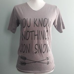 You Know Nothing Jon Snow Gray T-shirt, Small